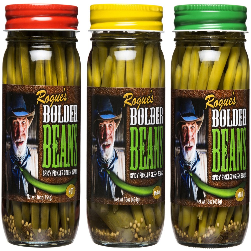 Bolder Beans Pickled Green Beans - 3-Pack 16oz (Combo - Hot, Medium, Mild)