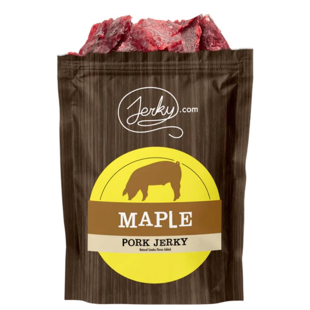 Jerky.com's Maple Pork Jerky - The Best Wild Game Pork Jerky on the Market - 100% Whole Muscle - No Added Preservatives, No Added Nitrates and No Added MSG - 2.5 oz.