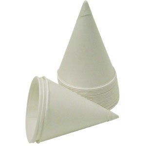 Sqwincher 200215 4.5 Ounce White Paper Cone Cup With Rolled Lip (5000 Cups Per Case)