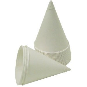 Sqwincher 200215 4.5 Ounce White Paper Cone Cup With Rolled Lip (5000 Cups Per Case)