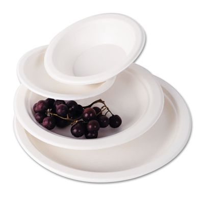 10" 3-Compartment Sugarcane Plate (500 Pack)