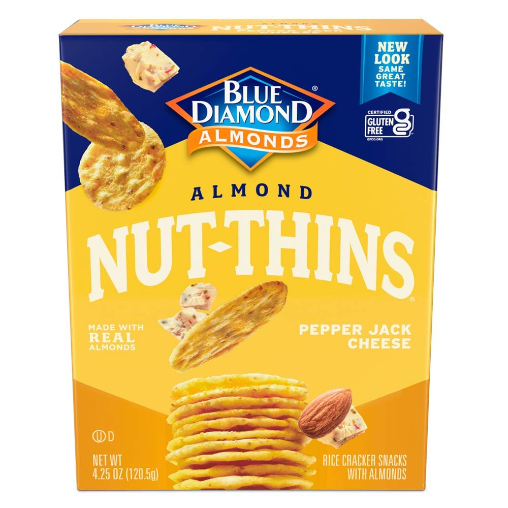 Blue Diamond Almonds Nut Thins Cracker Crisps, Pepper Jack Cheese, 4.25 Ounce