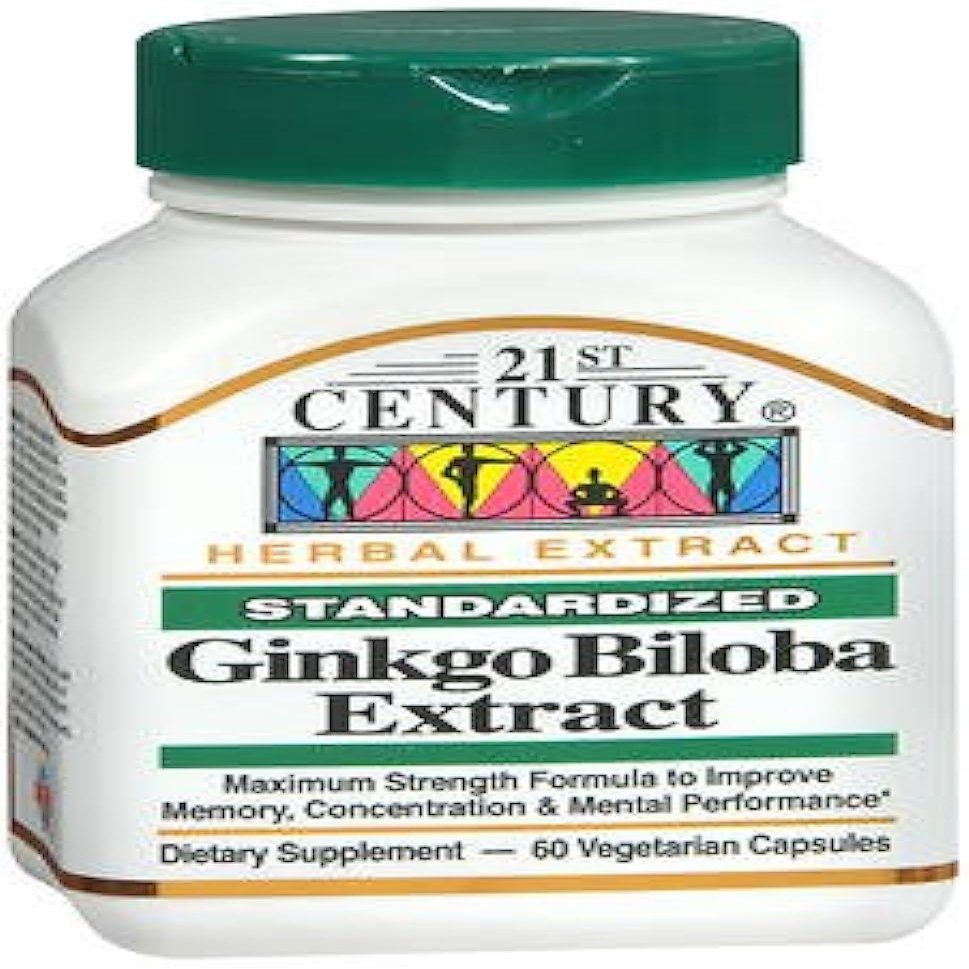 21st Century Ginkgo Biloba Extract Vegetarian Capsules - 60 ct, Pack of 3