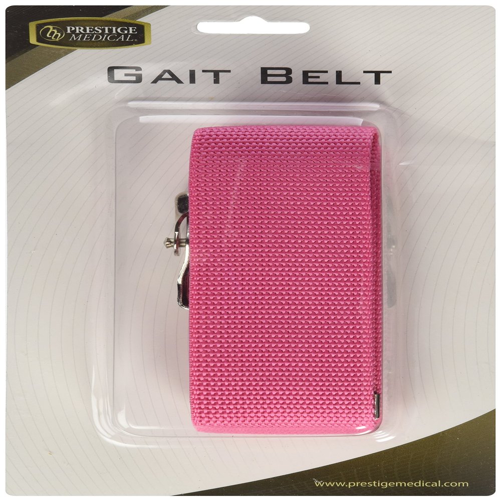 Prestige Medical Nylon Gait Transfer Belt with Metal Buckle, Hot Pink