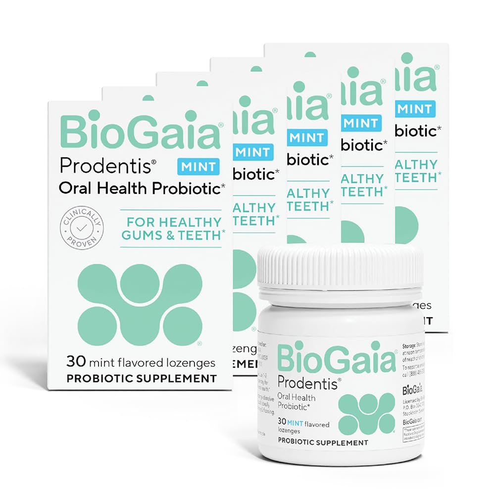 BioGaia Prodentis | Dental Probiotic Lozenges | Promotes Healthy Gums & Teeth | Defends Against Dental Problems | Replenishes Oral Microbiome | Improves Oral Health | Mint Flavor | Pack of 5
