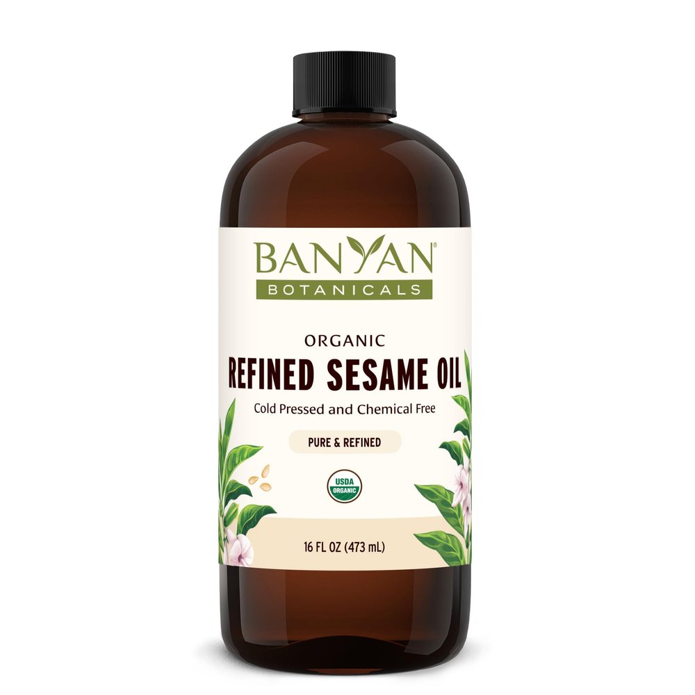 Banyan Botanicals Sesame Oil Organic & Refined Sesame Oil for Skin, Body, Hair & More Multiple Sizes 16 oz Non GMO Sustainably Sourced Vegan