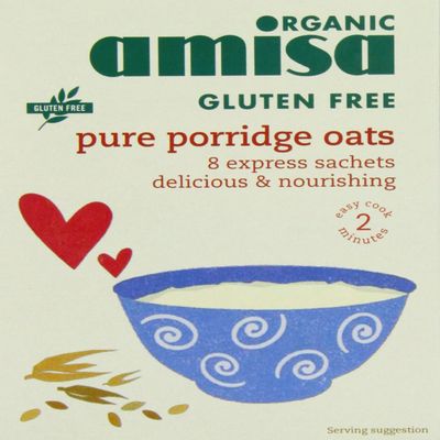 Amisa Express Pure Porridge Oats Sachets Gluten Free Organic 27 g (Pack of 4, Total 32 Sachets)