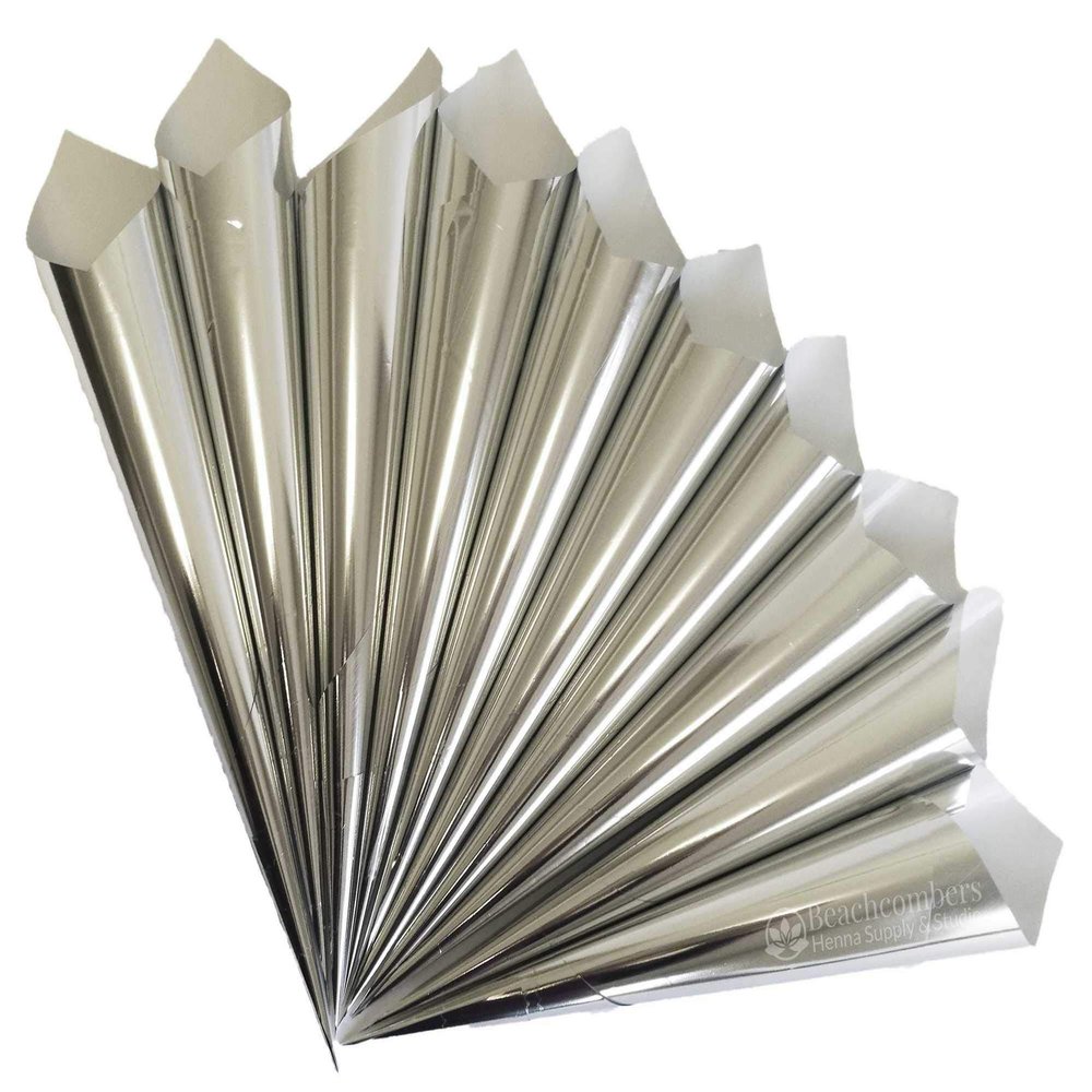 Empty Hand Rolled Mylar Cellophane Cones Applicator Dispenser for Henna Cake Decorating Art Craft 10 Pack