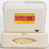 4654229 PT# 305550 Collector Sharps Wallmate 5.4qt Pearl Pt Rm Ea Made by Becton-Dickinson