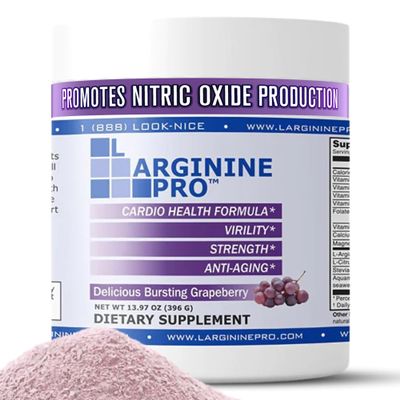 L-Arginine PRO | 5,500mg L-Arginine Plus L-Citrulline 1,100mg Grape Powder Drink Mix Supplement for Increased Nitric Oxide Production
