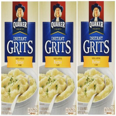 Quaker, Instant Grits, Butter Flavor, 12 Count, 12oz Box (Pack of 3)
