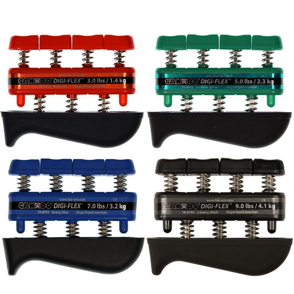 Digi-Flex Hand Exercisers Combo - Set of 4, 3 lb / 5 lb / 7 lb / 9 lb, Red/Green/Blue/Black by Digi-Flex
