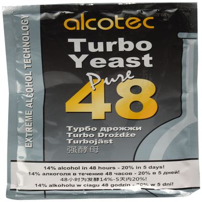 Alcotec 48 Hour Turbo Yeast | Brewers Yeast Powder| Wine Yeast for Wine Making | Instant Dry Yeast | nutritional yeast | 135g (4 Packs)