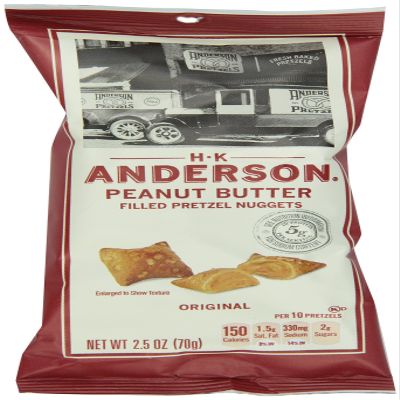 H.K. Anderson Pretzel Nuggets, Peanut Butter, 2.5 Ounce (Pack of 8)