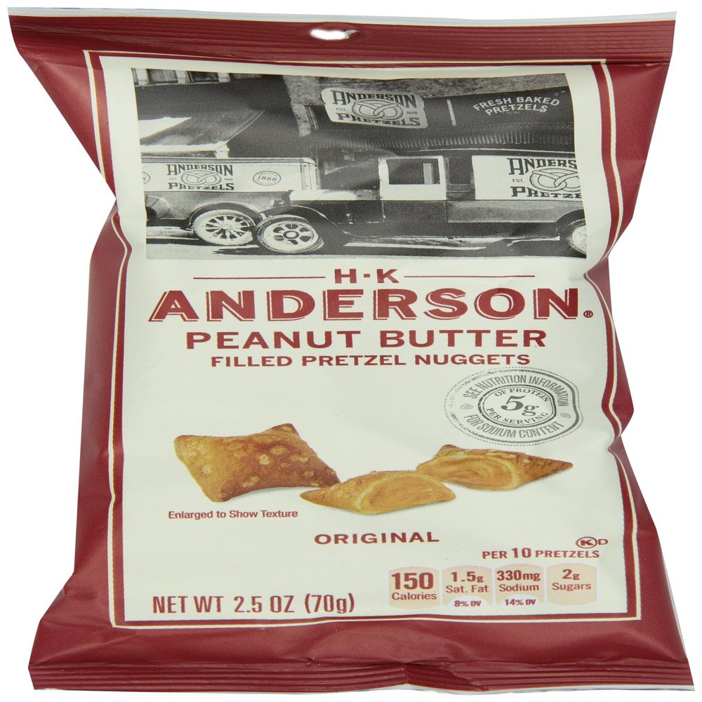 H.K. Anderson Pretzel Nuggets, Peanut Butter, 2.5 Ounce (Pack of 8)