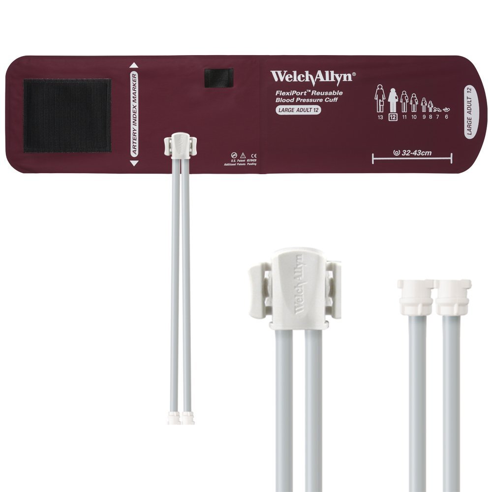 1103218 Cuff MQ Adult Lg 2-Tube Reusable Ea REUSE-12-2MQ Sold Individually MADE BY Welch-Allyn