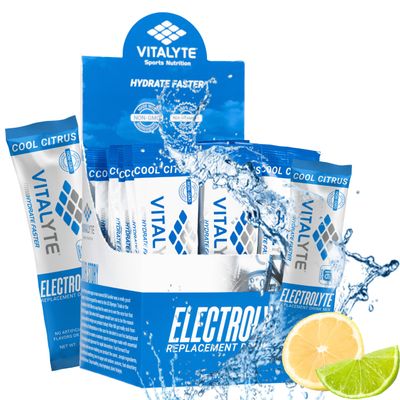 Vitalyte Electrolyte Powder Packets - Isotonic Clean Electrolyte Hydration Drink Mix - Single Serve Rehydration Packets with No Artificial Colors, Flavors or Sweeteners (Cool Citrus, Pack of 25)