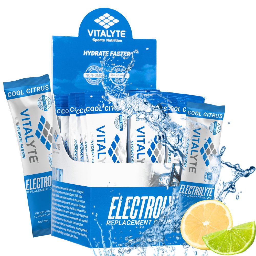Vitalyte Electrolyte Powder Packets - Isotonic Clean Electrolyte Hydration Drink Mix - Single Serve Rehydration Packets with No Artificial Colors, Flavors or Sweeteners (Cool Citrus, Pack of 25)