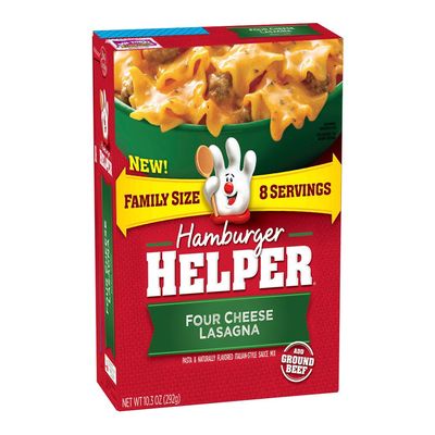 Hamburger Helper Lasagna Pasta, Four Cheese, 10.3 Ounce (Pack of 6)