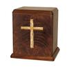 Wood Cremation Urn - Walnut Cross view 1