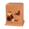Wood Cremation Urn - Cherry Butterfly view 1