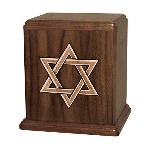 Wood Cremation Urn - Walnut Star of David