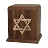 Wood Cremation Urn - Walnut Star of David view 1