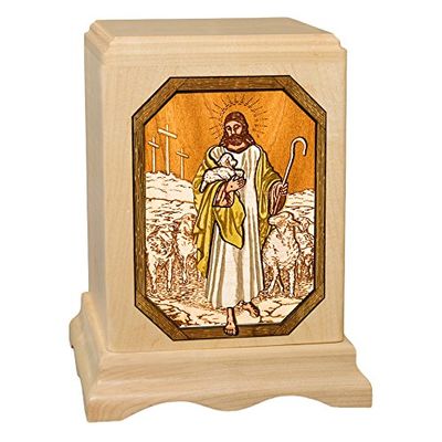 Wood Cremation Urn - Maple Lord is My Shepherd