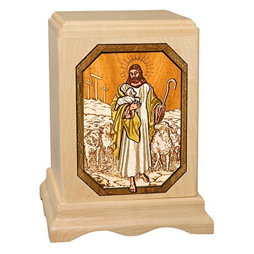 Wood Cremation Urn - Maple Lord is My Shepherd