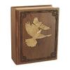 Wood Cremation Urn - Walnut Book with Doves view 1