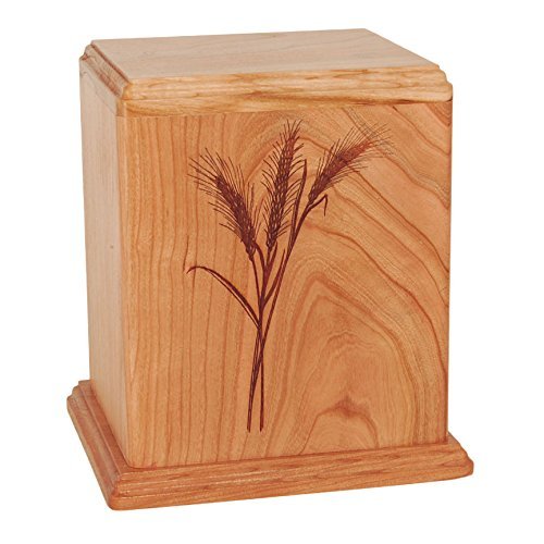 Wood Cremation Urn - Natural Cherry Wheat