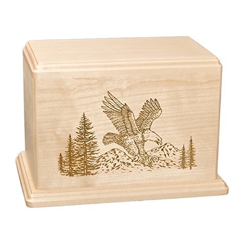 Wood Cremation Urn - Maple Eagle