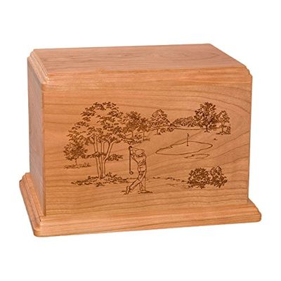 Wood Cremation Urn - Natural Cherry Golf