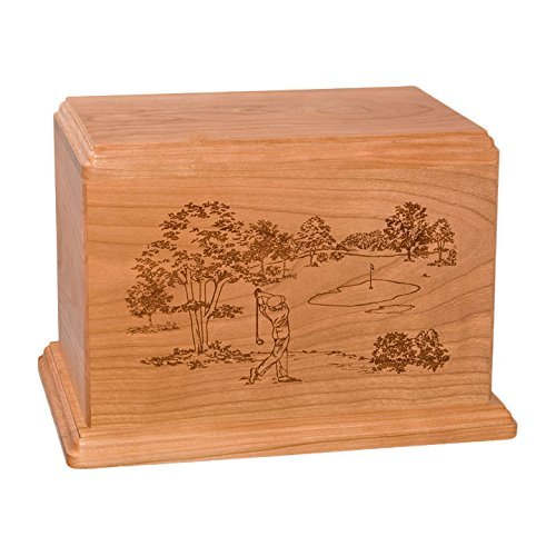Wood Cremation Urn - Natural Cherry Golf