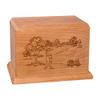 Wood Cremation Urn - Natural Cherry Golf view 1