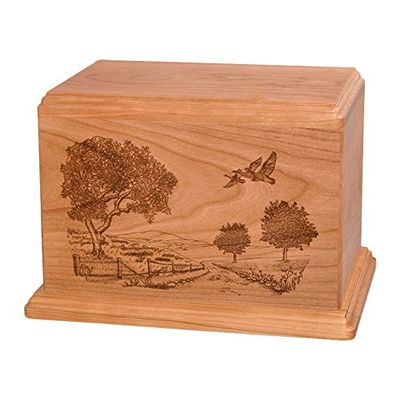 Wood Cremation Urn - Natural Cherry Road Home