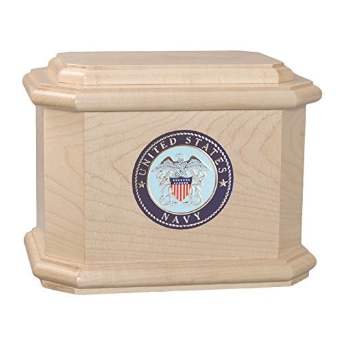 Wood Cremation Urn - Maple Diplomat Military (Navy)