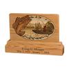 Wood Cremation Urn - Oak Bass Fishing Keepsake view 1