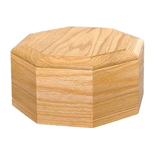 Wood Cremation Urn - Oak Octagon