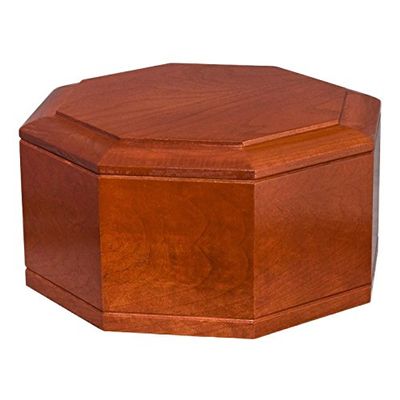 Wood Cremation Urn - Cherry Octagon