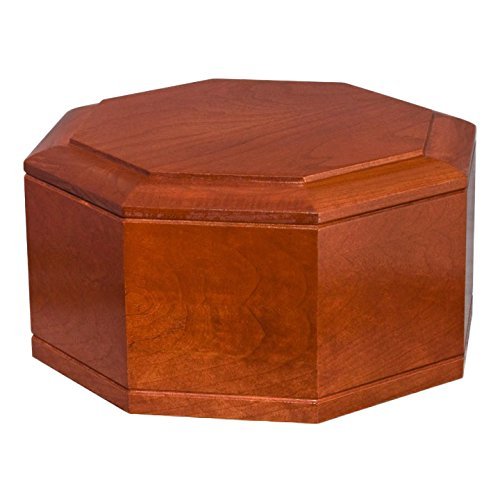 Wood Cremation Urn - Cherry Octagon