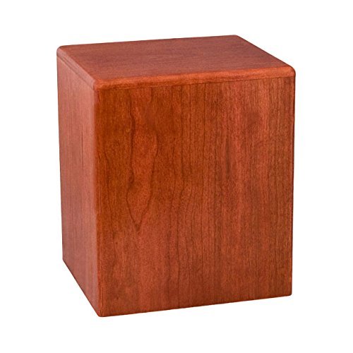 Wood Cremation Urn - Cherry Cube