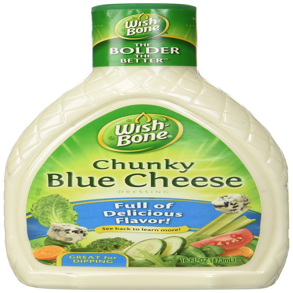 Wish-Bone Chunky Blue Cheese Salad Dressing, 15 Ounce Bottle (Pack of 3)