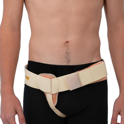 URIEL Right Side Hernia Belts for Men - Inguinal Hernia Belt for Men, Pre and Post Surgery Truss, Size Large, Cream (39.8-44.5 Inches)