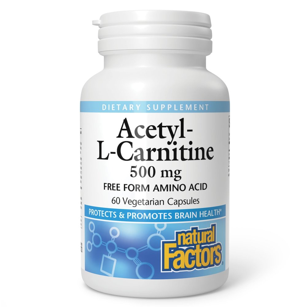 Natural Factors Acetyl L-Carnitine 500 milligrams, 60 Vegetarian Capsules