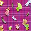 2" Round ~ Fall Leaves Plaid Birthday ~ Edible Cake/Cupcake Topper - d2216 view 1