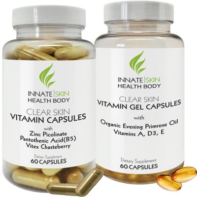 Clear Skin Acne Vitamin System | 20 Antioxidants, Botanicals & Minerals | 60 Count Pack of 2