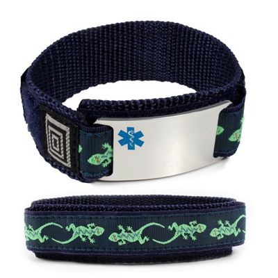 IdTagsonline VISION IMPAIRED Sport Medical ID Alert Bracelet with Lizard Adjustable Wristband (Hooks and Loops).