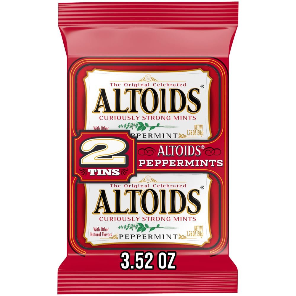 ALTOIDS Peppermint Breath Mint Tins, 3.52 Oz (Pack of 2)