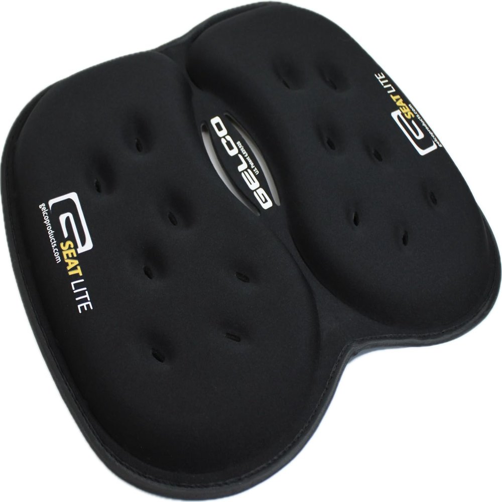 GSeat Lite Travel Gel and Foam Cushion - for Back Pain, Sciatica, Pressure Relief, and Tailbone Discomfort - Promotes Healthy Posture - Ergonomic Comfort - for Car, Commute, Airplane and Travel